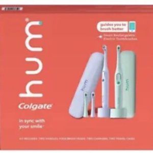 HUM BY COLGATE ELECTRIC TOOTHBRUSH WITH TRAVEL CASE (2 pk.) Brand New